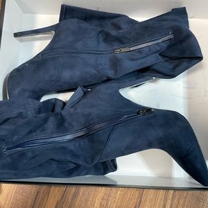 Kendall +Kylie Blue Suede Thigh High Boot